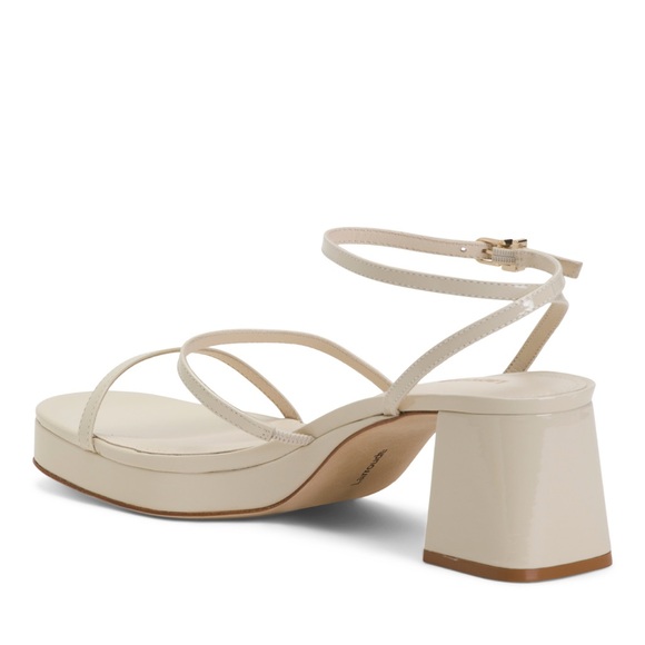 Larroude Women's Beige Block Heel Sandals - Picture 2 of 6